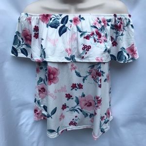 Glitter Girl Off the Shoulder Floral Top